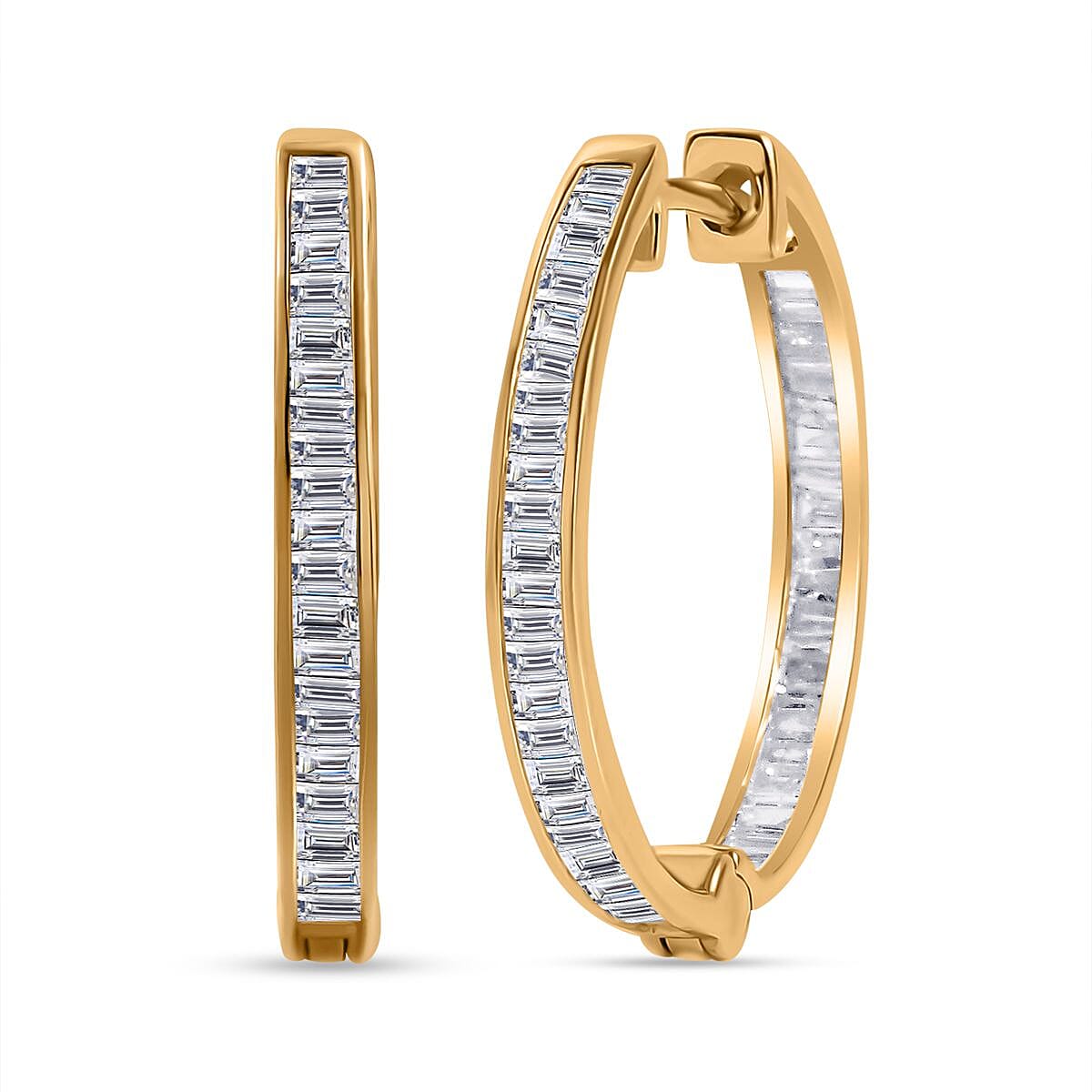Natural White Diamond Full Eternity Inside Out Earrings With Clasp in 9K Yellow Gold 7979042 2
