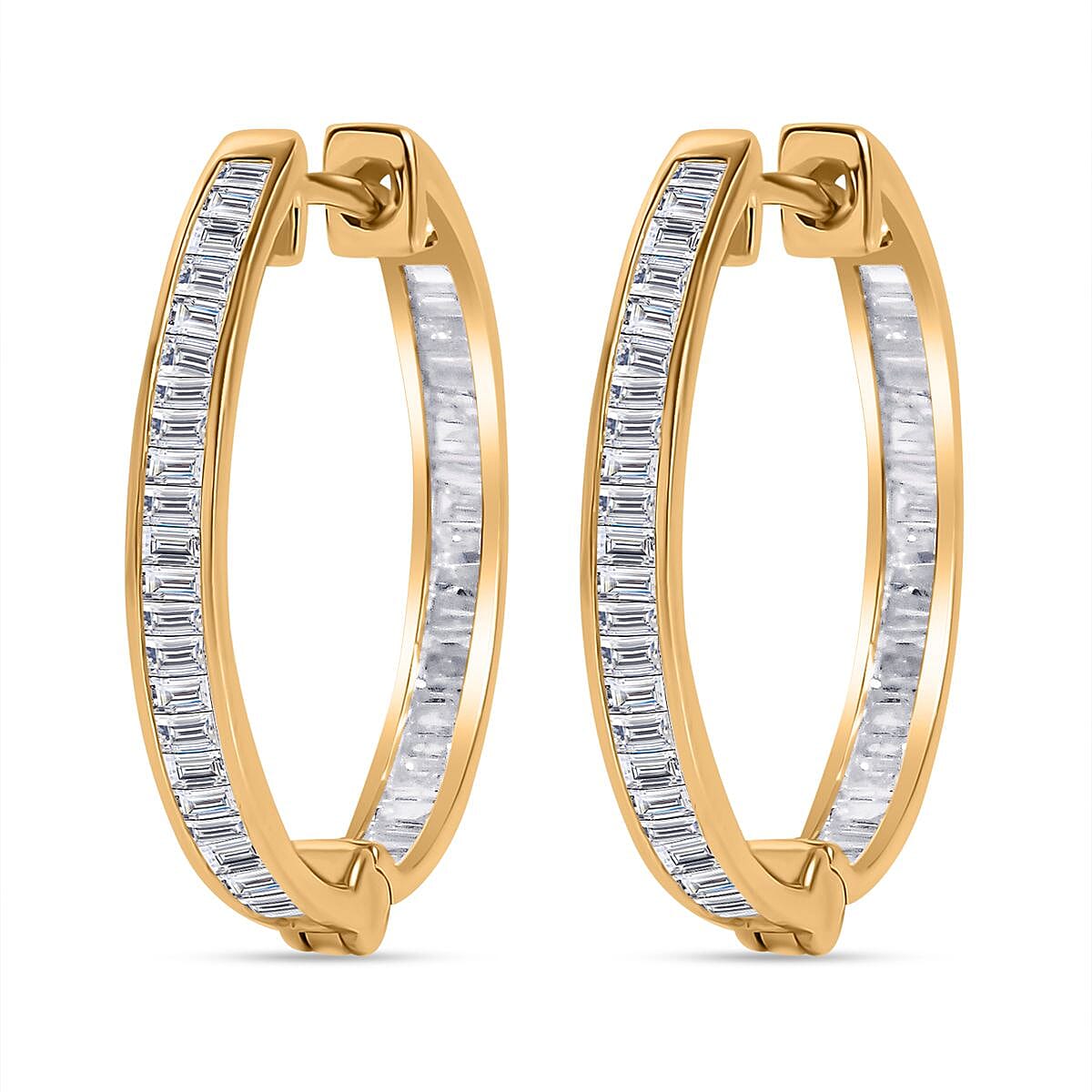 Natural White Diamond Full Eternity Inside Out Earrings With Clasp in 9K Yellow Gold 7979042 8