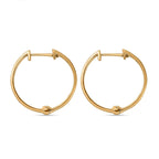 9K Yellow Gold Natural White Diamond Full Eternity Inside Out Earrings With Clasp 1.00 Ct.