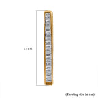 9K Yellow Gold Natural White Diamond Full Eternity Inside Out Earrings With Clasp 1.00 Ct.