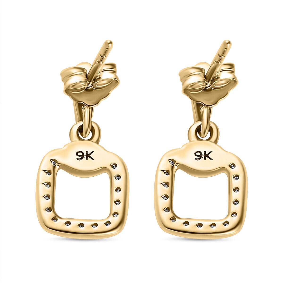 9K Yellow Gold SGL Certified Diamond (I3 - G-H) Stud Earrings (with Push Post) 0.15 Ct. 7371647 3
