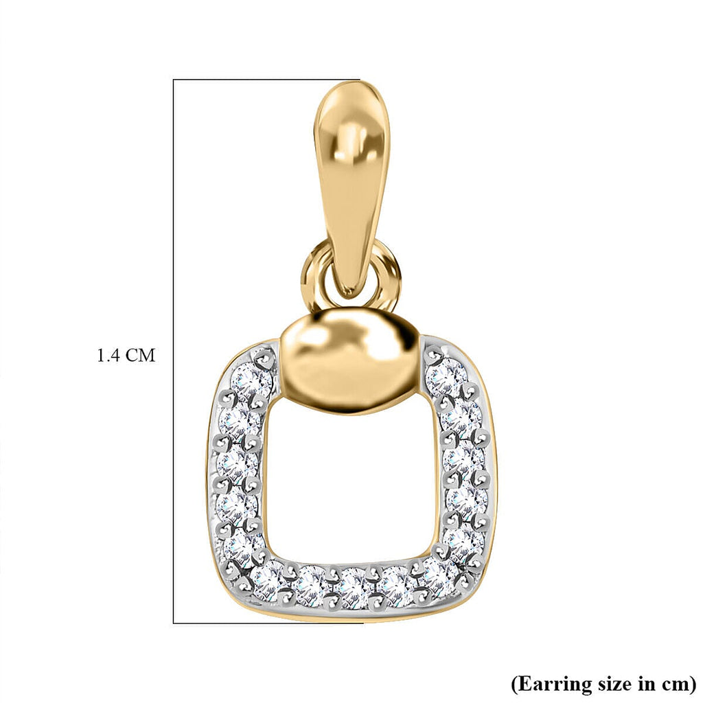 9K Yellow Gold SGL Certified Diamond (I3 - G-H) Stud Earrings (with Push Post) 0.15 Ct.