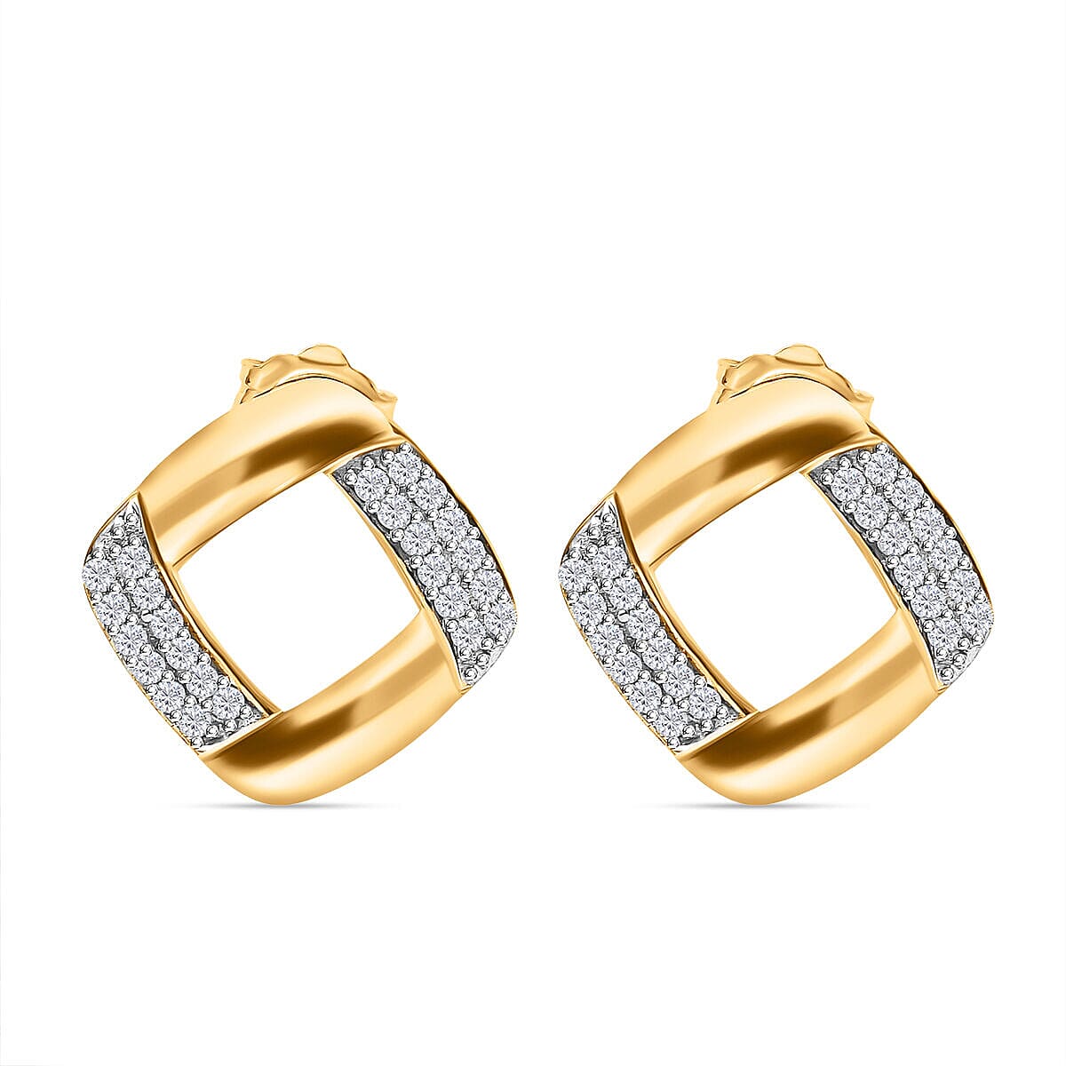 9K Yellow Gold SGL Certified Diamond (G-H) Stud Earrings 0.20 Ct 7371439 0
