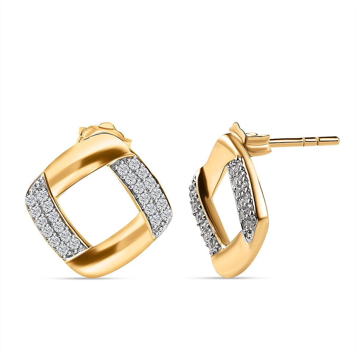 9K Yellow Gold SGL Certified Diamond (G-H) Stud Earrings 0.20 Ct 7371439 3
