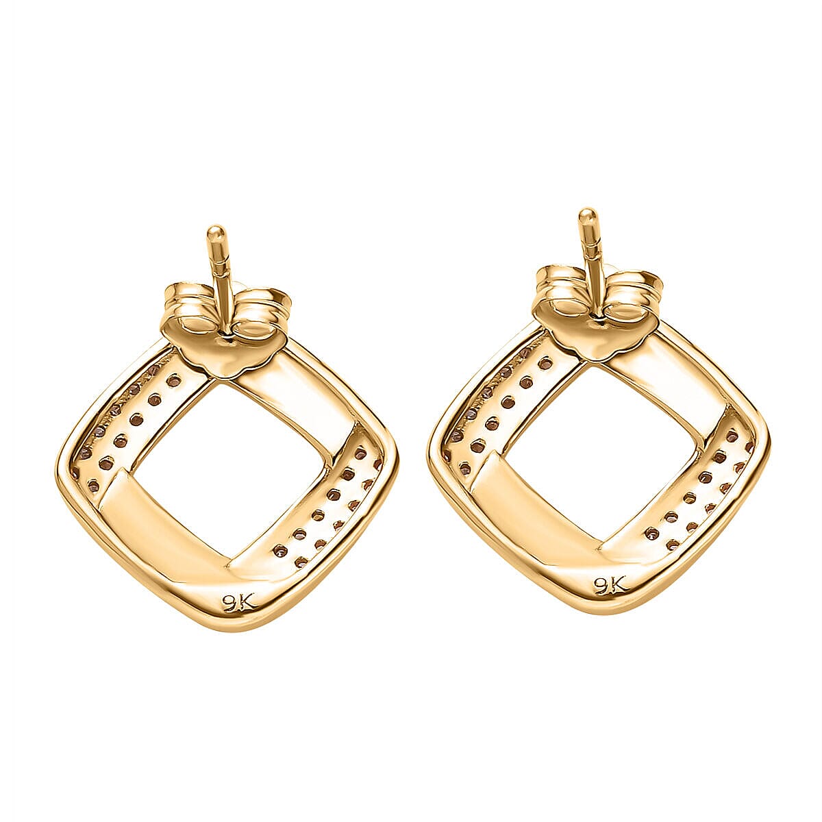 9K Yellow Gold SGL Certified Diamond (G-H) Stud Earrings 0.20 Ct 7371439 4