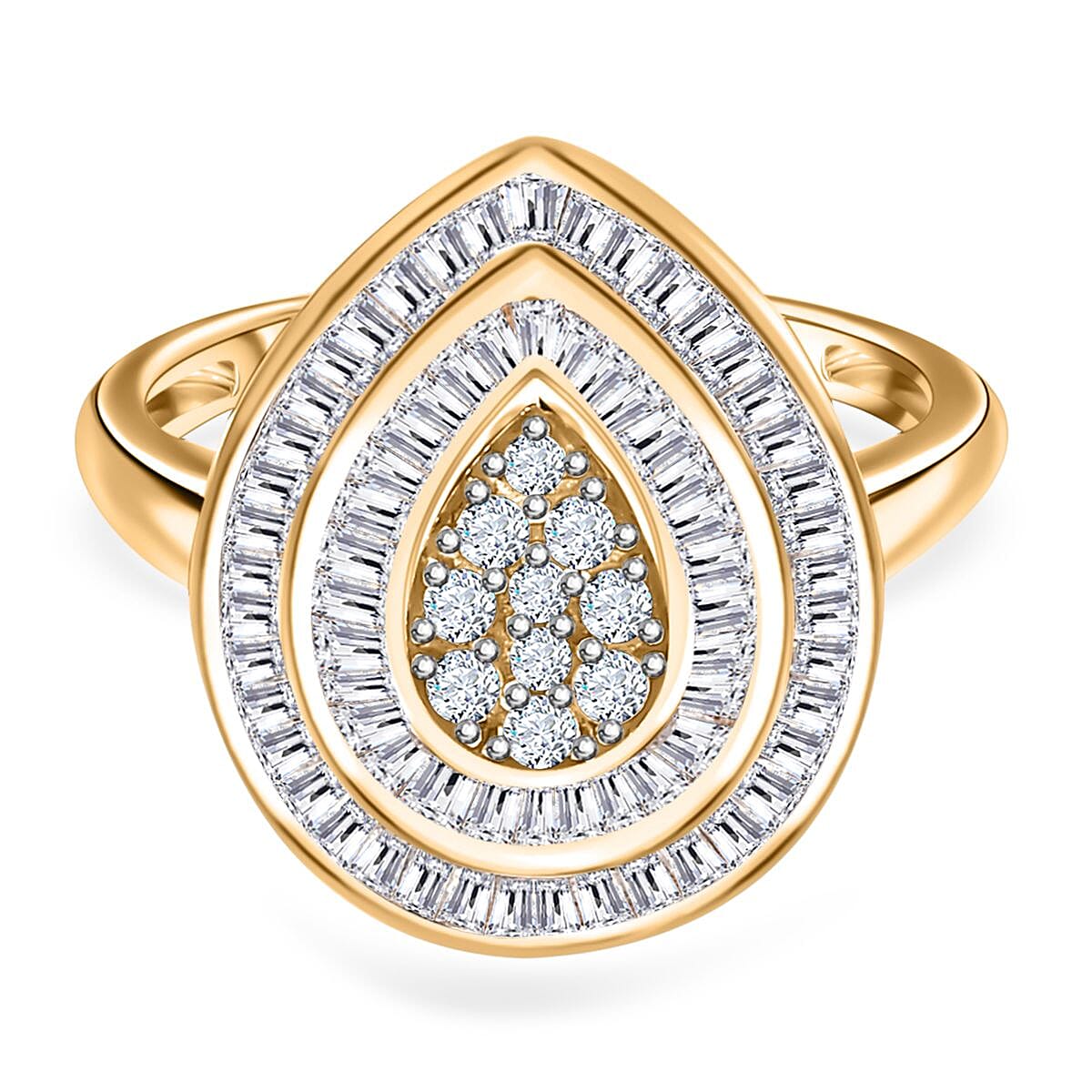 One Time Deal- 9K Yellow Gold Natural Diamond Halo Ring 1.00 ct. 7857489 0