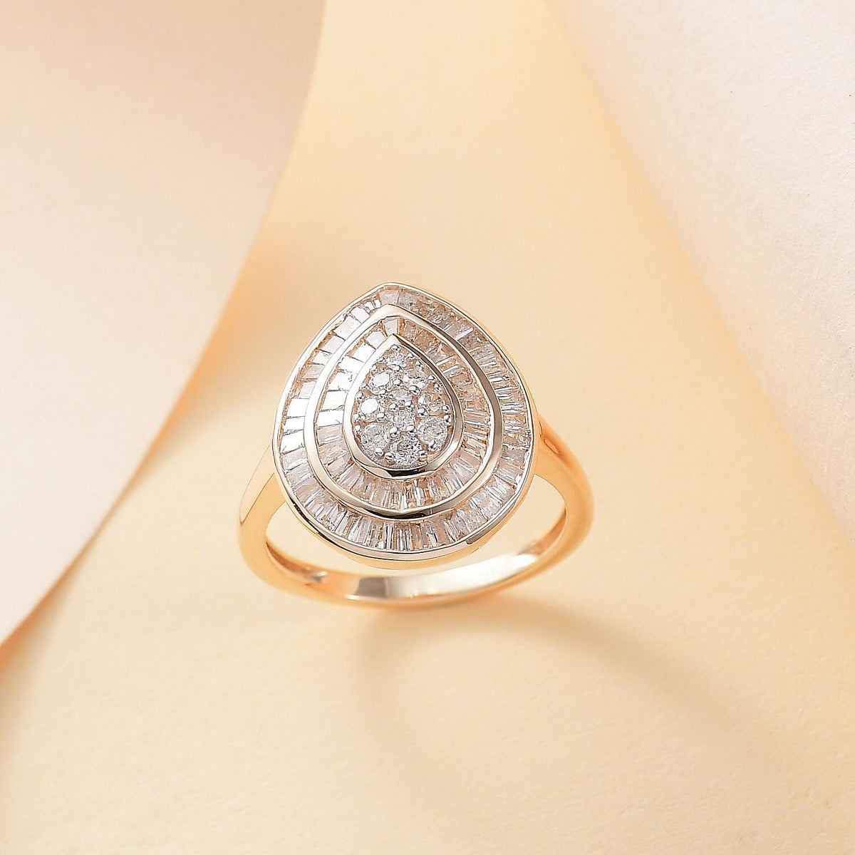 One Time Deal- 9K Yellow Gold Natural Diamond Halo Ring 1.00 ct. 7857489 1