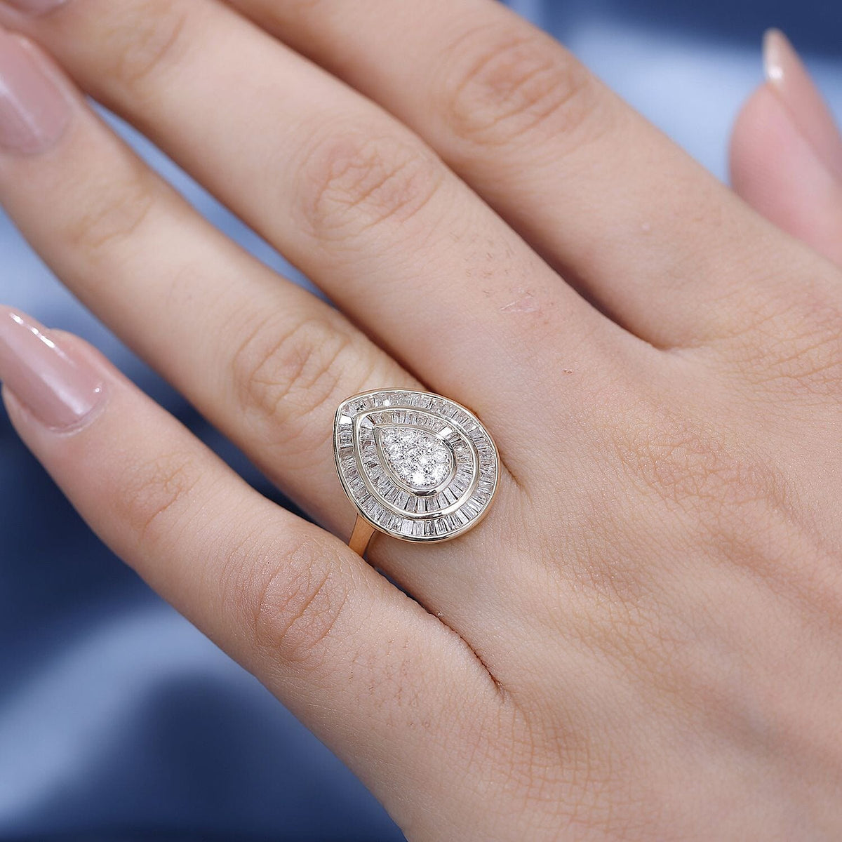 One Time Deal- 9K Yellow Gold Natural Diamond Halo Ring 1.00 ct. 7857489 2