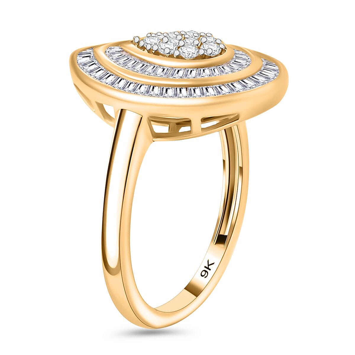 One Time Deal- 9K Yellow Gold Natural Diamond Halo Ring 1.00 ct. 7857489 3