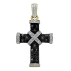 9K Yellow Gold Diamond Cross Pendant 0.25 Ct