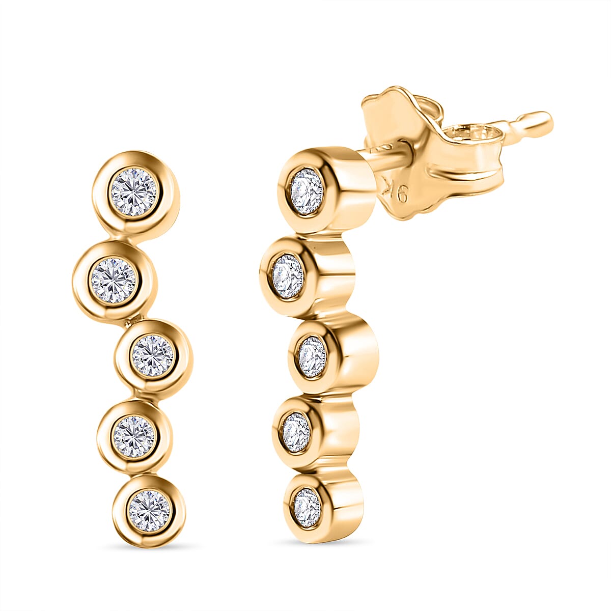 Designer Close Out -9K Yellow Gold Diamond Bubble Earrings 7653330 0