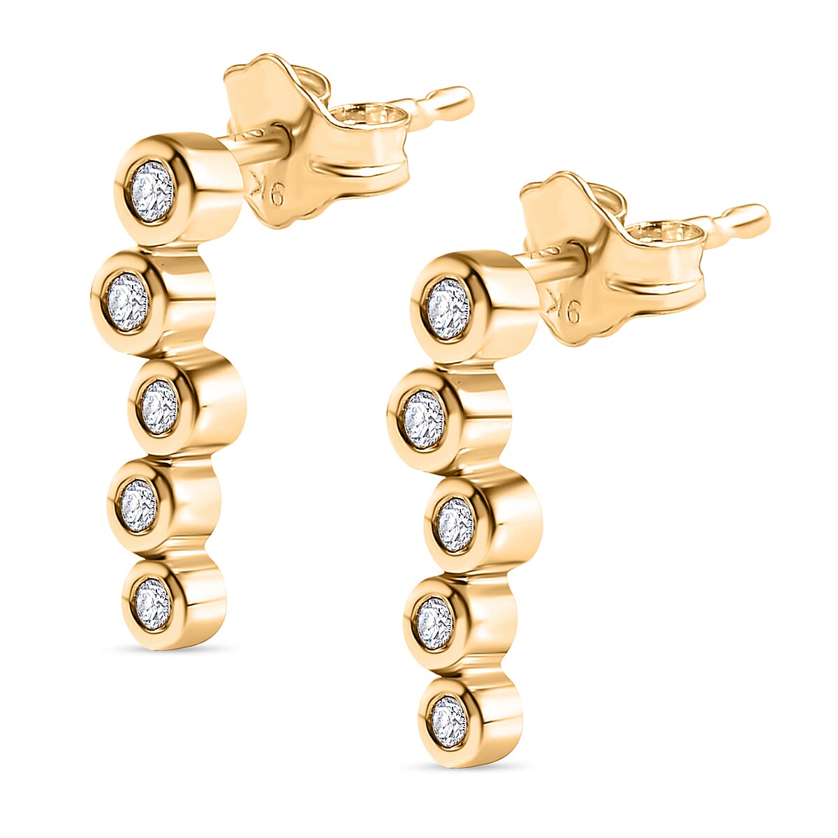 Designer Close Out -9K Yellow Gold Diamond Bubble Earrings 7653330 4