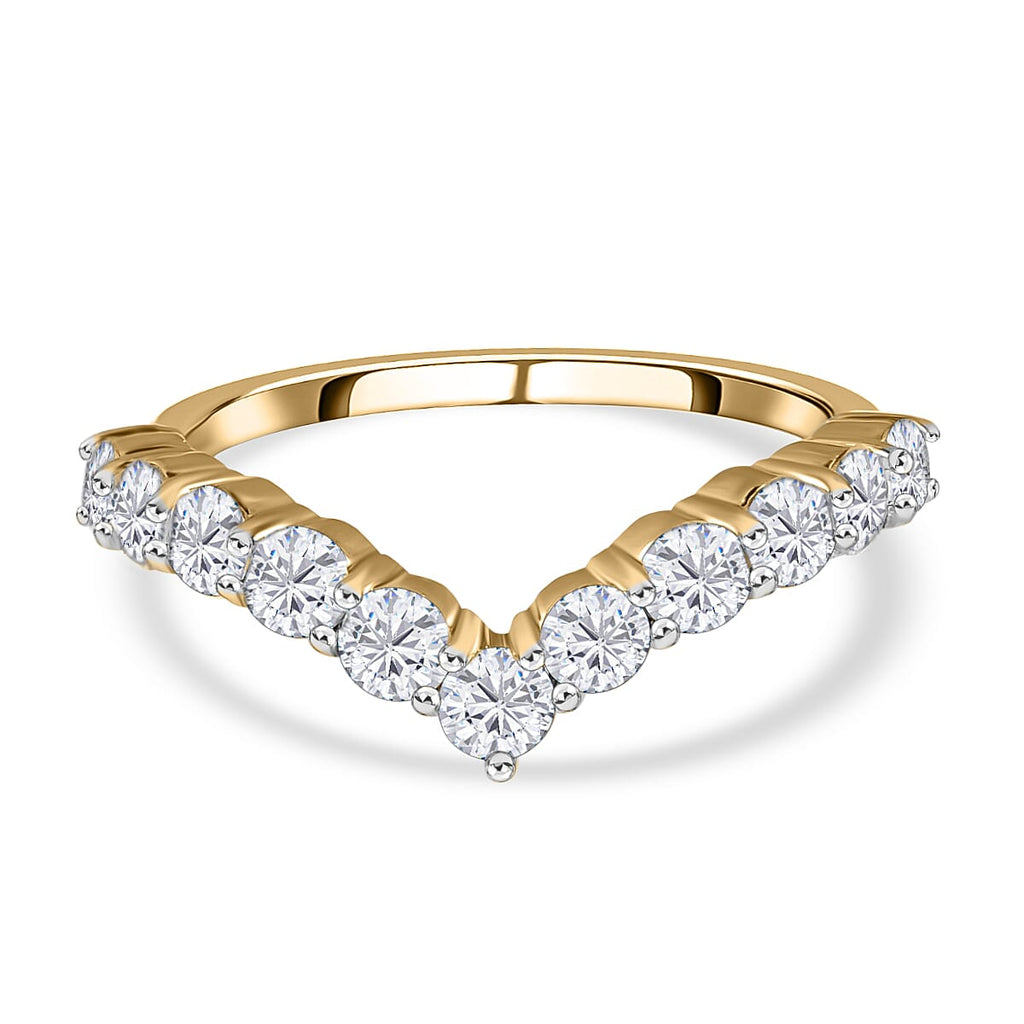 9K Yellow Gold Diamond (G-H) Wishbone Ring 1.00 Ct.