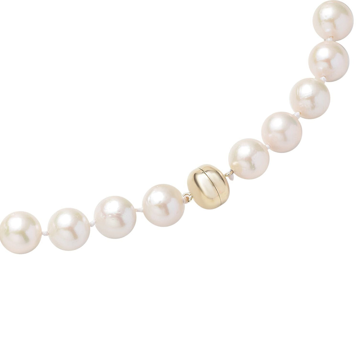 9K Yellow Gold White Edison Pearl (10mm) Necklace With Magnetic Lock (Size 20) 7934122 4