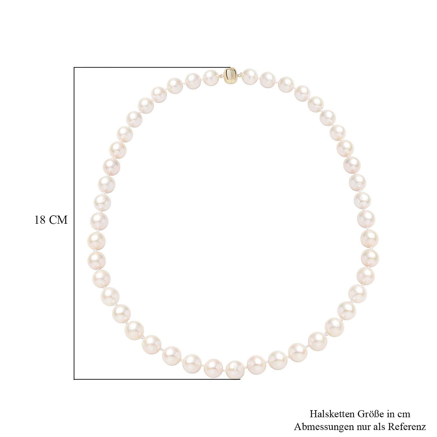 9K Yellow Gold White Edison Pearl (10mm) Necklace With Magnetic Lock (Size 20) 7934122 5