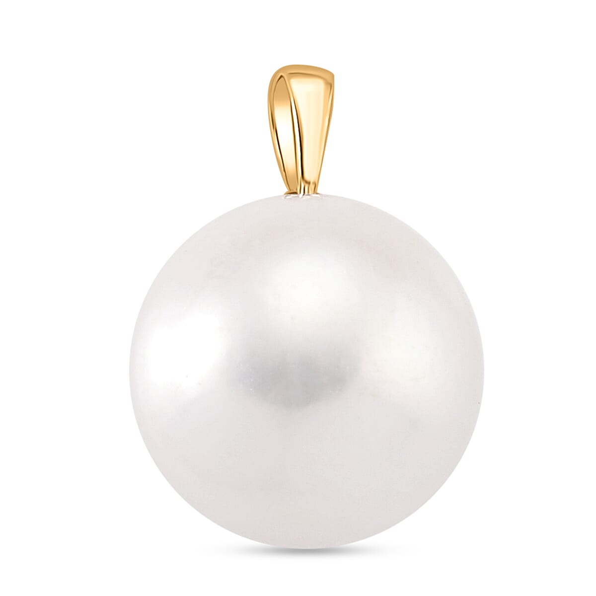 9K Yellow Gold White Edison (12-13MM) Pearl Pendant. 8355079 0