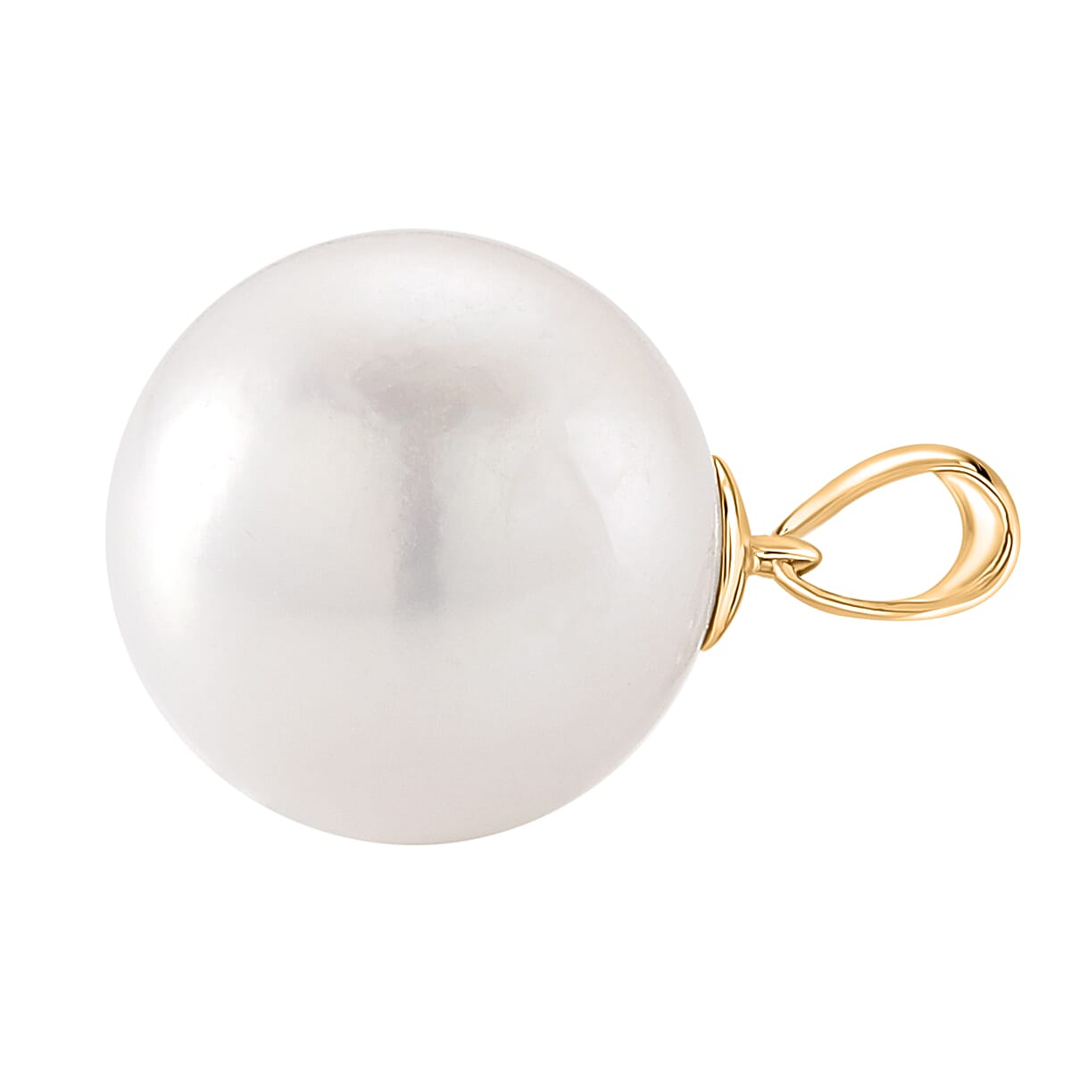 9K Yellow Gold White Edison (12-13MM) Pearl Pendant. 8355079 4