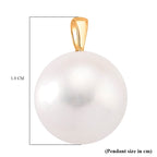 9K Yellow Gold White Edison (12-13MM) Pearl Pendant.