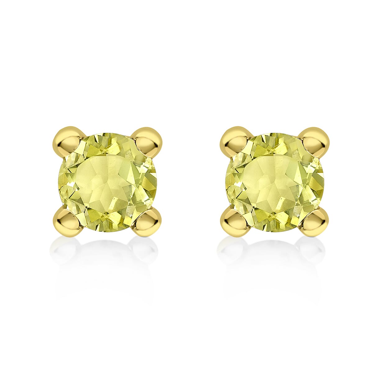 9K Yellow Gold Yellow Cubic Zirconia 4mm Solitaire Stud Earrings 7237316 0