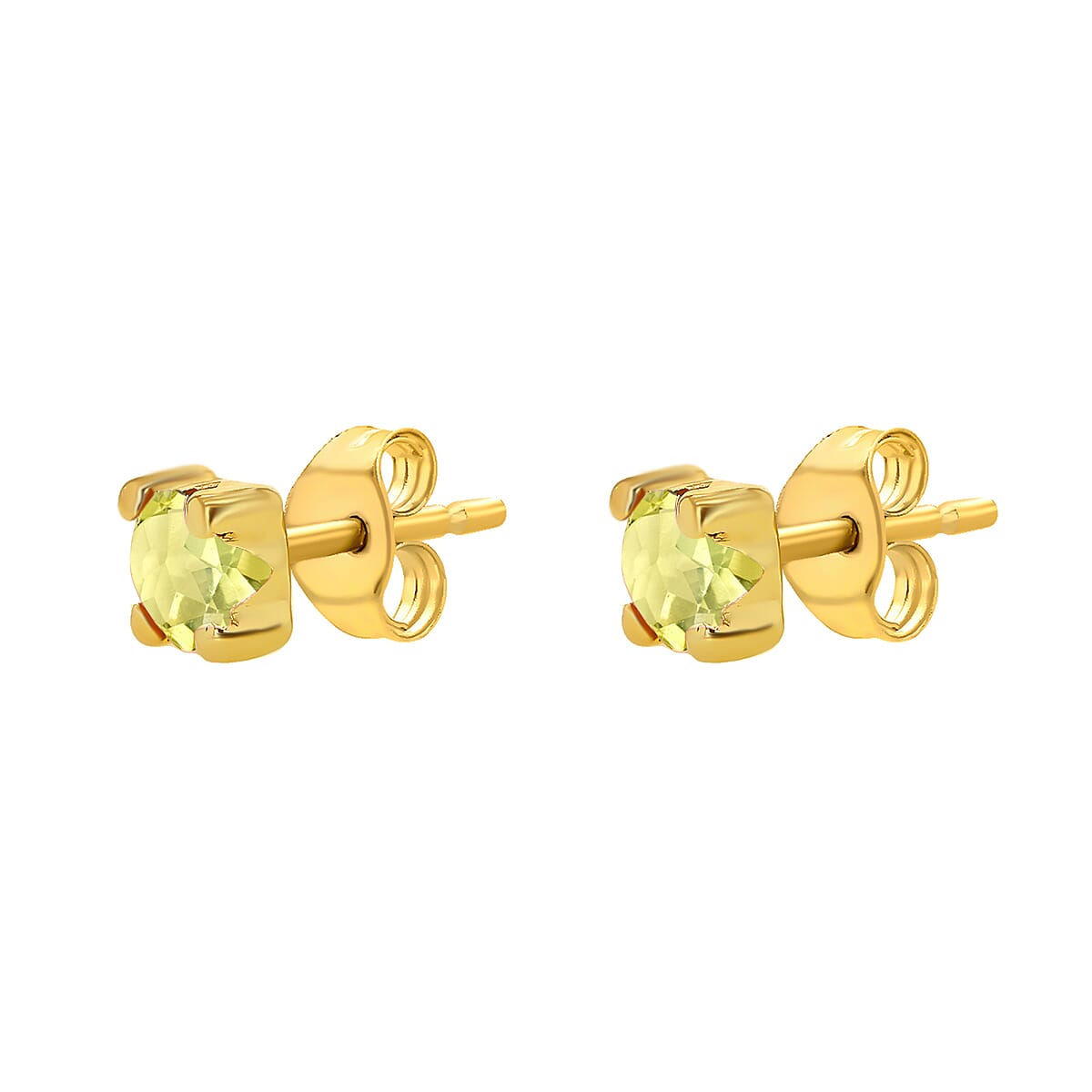 9K Yellow Gold Yellow Cubic Zirconia 4mm Solitaire Stud Earrings 7237316 1