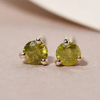 9K Yellow Gold Yellow Diamond Stud Earrings (with Push Back) 0.26 Ct.