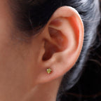 9K Yellow Gold Yellow Diamond Stud Earrings (with Push Back) 0.26 Ct.