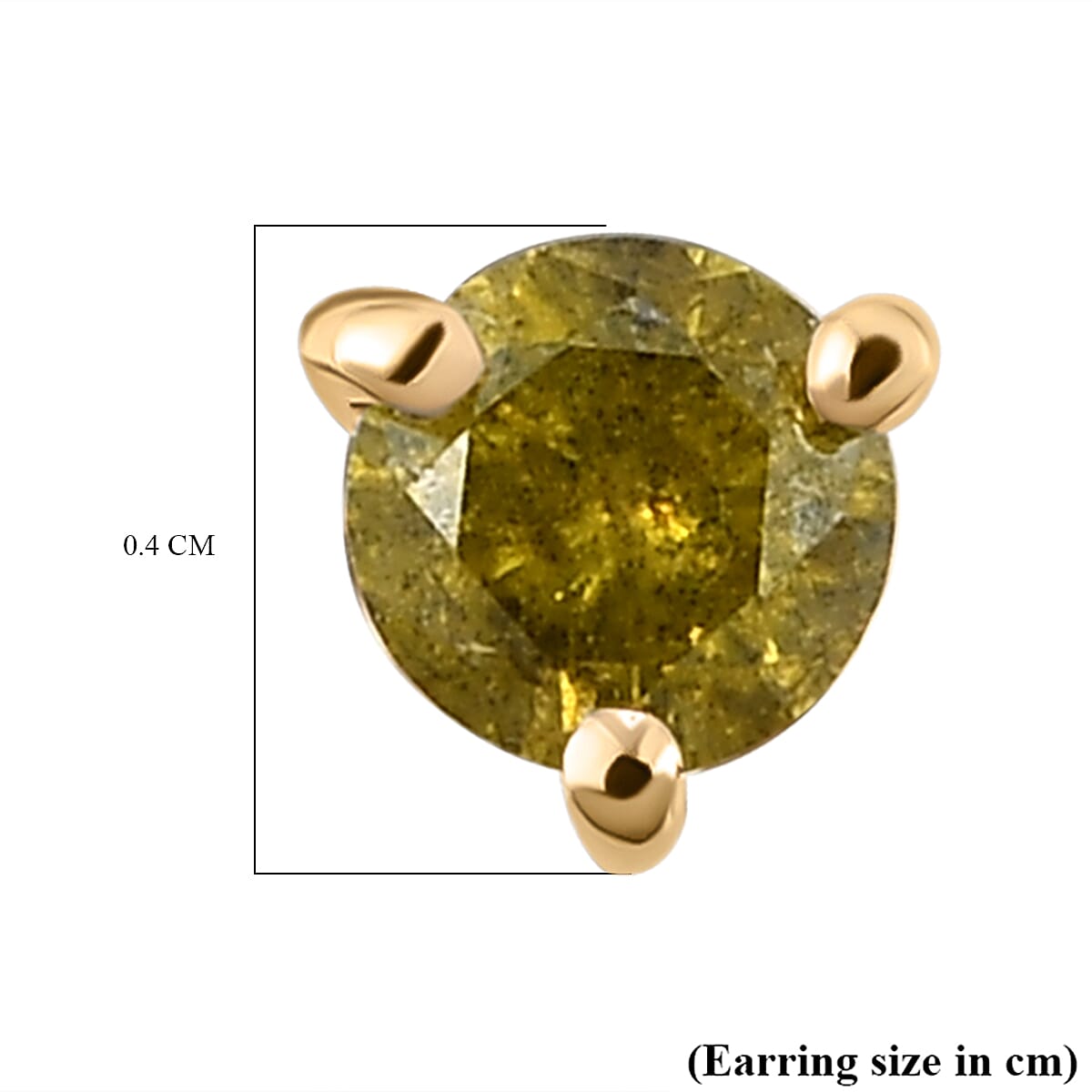 9K Yellow Gold Yellow Diamond Stud Earrings (with Push Back) 0.26 Ct. 8865786 5