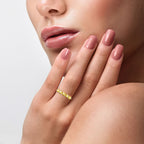 9K Yellow Gold Chantaburi Yellow Sapphire 5 Stone Ring 1.74 Ct.