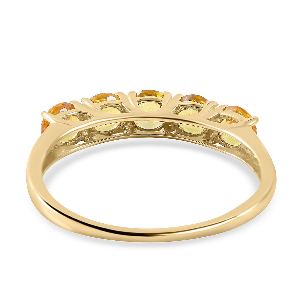 9K Yellow Gold Chantaburi Yellow Sapphire 5 Stone Ring 1.74 Ct. 7210391 8