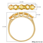 9K Yellow Gold Chantaburi Yellow Sapphire 5 Stone Ring 1.74 Ct.