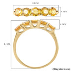 9K Yellow Gold Chantaburi Yellow Sapphire 5 Stone Ring 1.74 Ct.