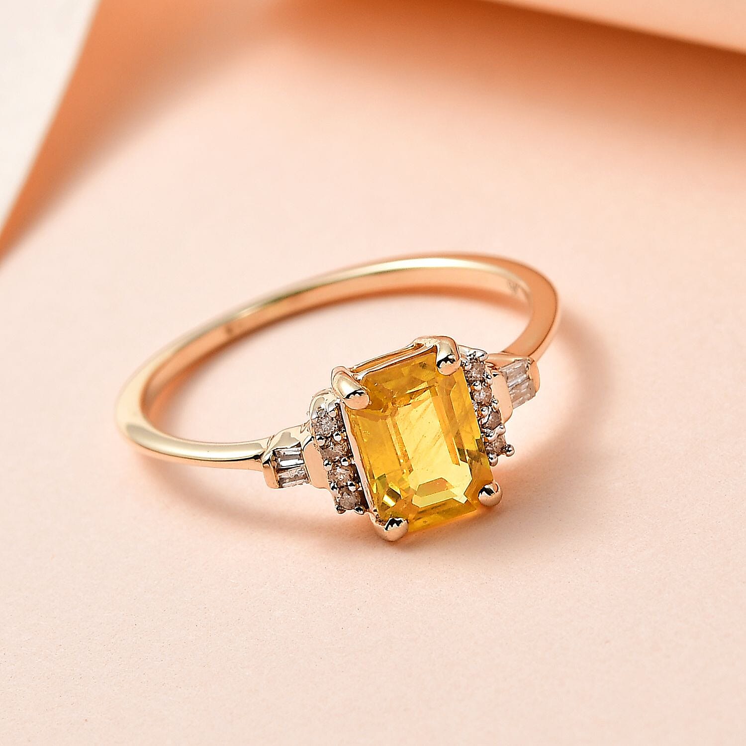 9K Yellow Gold Yellow Sapphire and Diamond Ring 1.19 Ct. 7551075 1