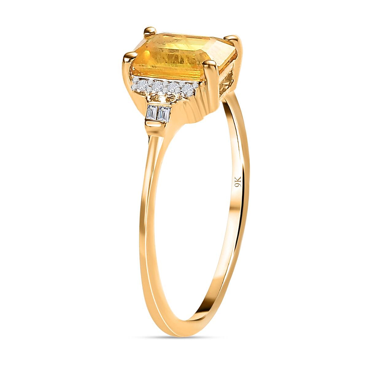 9K Yellow Gold Yellow Sapphire and Diamond Ring 1.19 Ct. 7551075 3