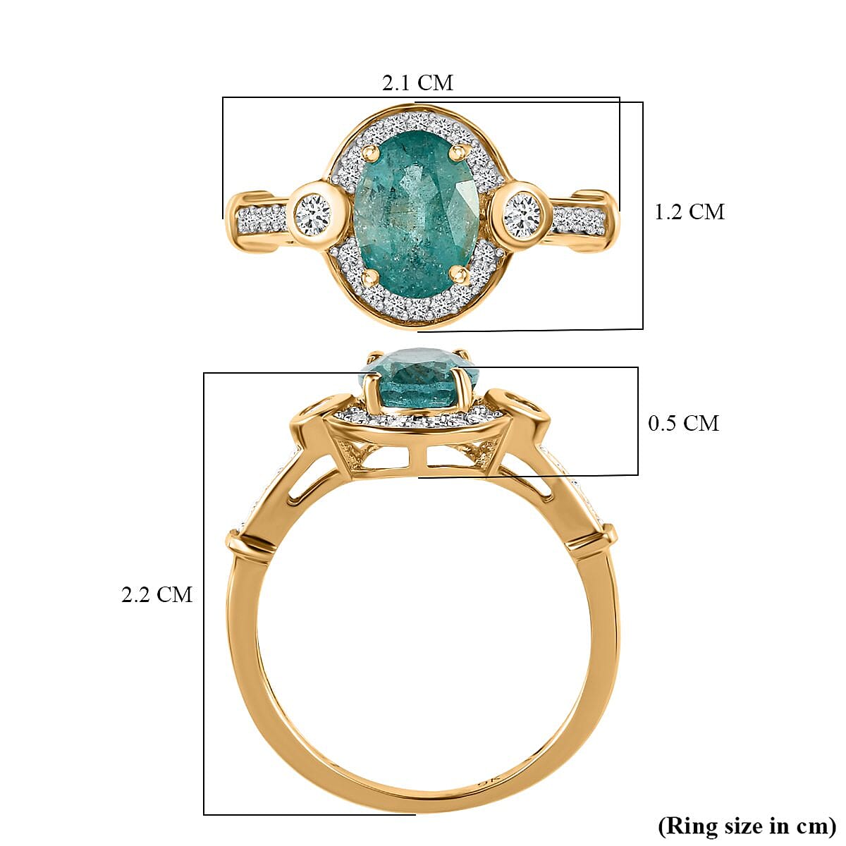 9K Yellow Gold Zambian Emerald and Diamond (G-H) Ring 1.43 Ct. 7461326 11