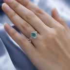 9K Yellow Gold Zambian Emerald and Diamond Halo Ring 1.44 Ct.