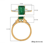 9K Yellow Gold Zambian Emerald and Diamond Ring 1.43 Ct.