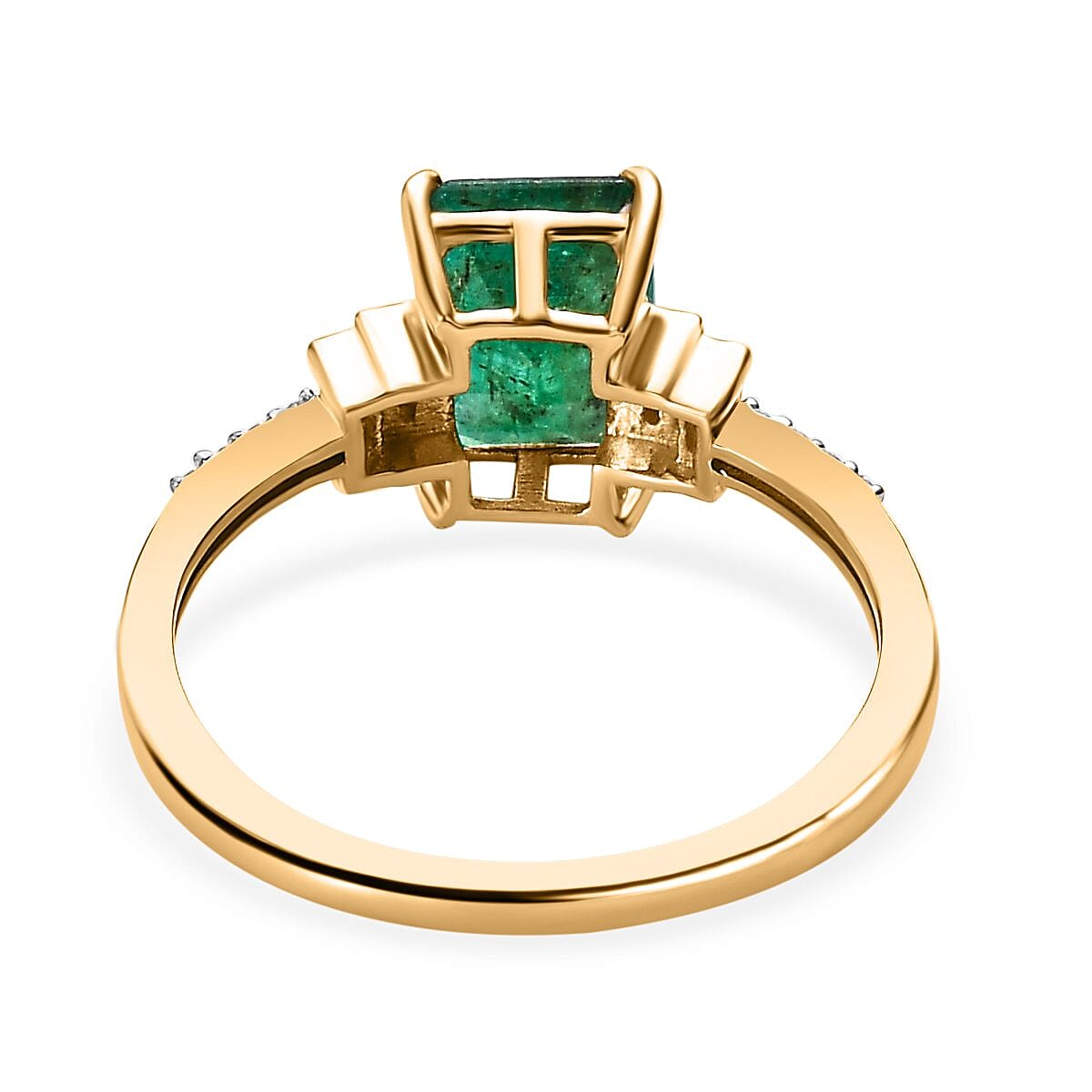 9K Yellow Gold Zambian Emerald and Diamond Ring 1.43 Ct. 7461300 10