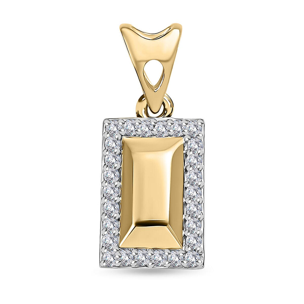 9K Yellow Gold and Diamond (G-H) Bar Pendant