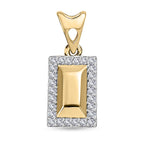 9K Yellow Gold and Diamond (G-H) Bar Pendant
