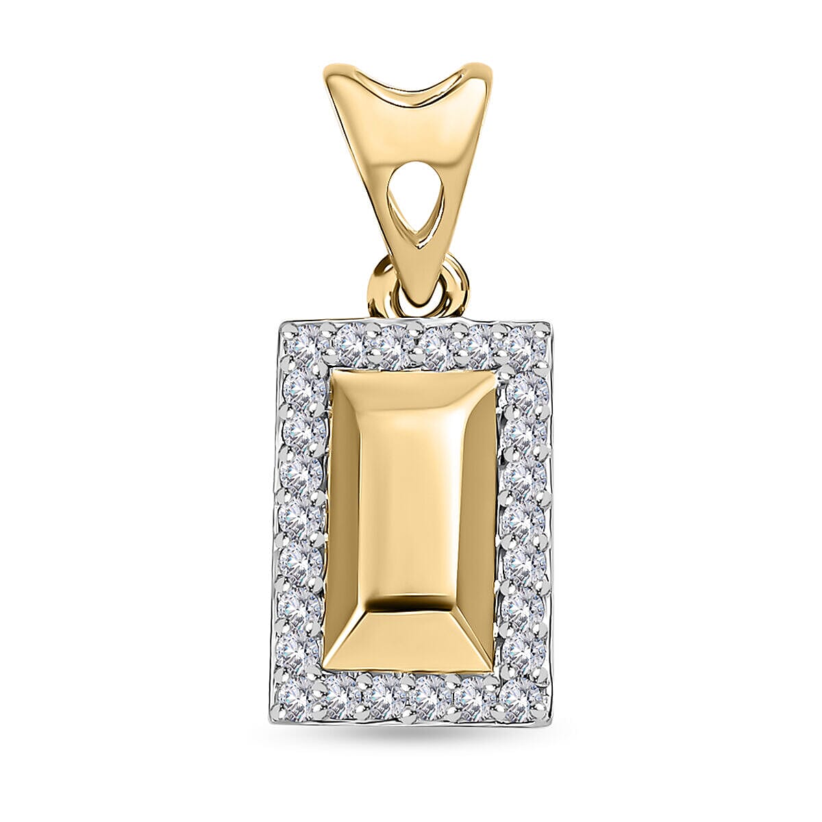 9K Yellow Gold and Diamond (G-H) Ingot Bar Pendant 7379274 0