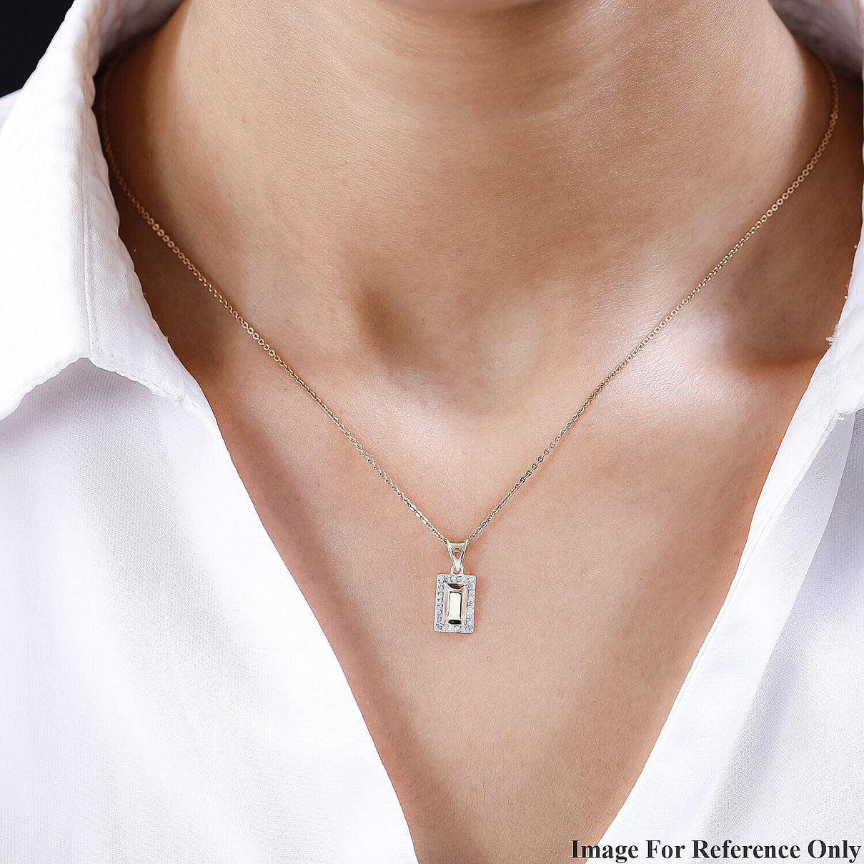 9K Yellow Gold and Diamond (G-H) Ingot Bar Pendant 7379274 1