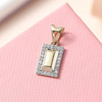 9K Yellow Gold and Diamond (G-H) Bar Pendant