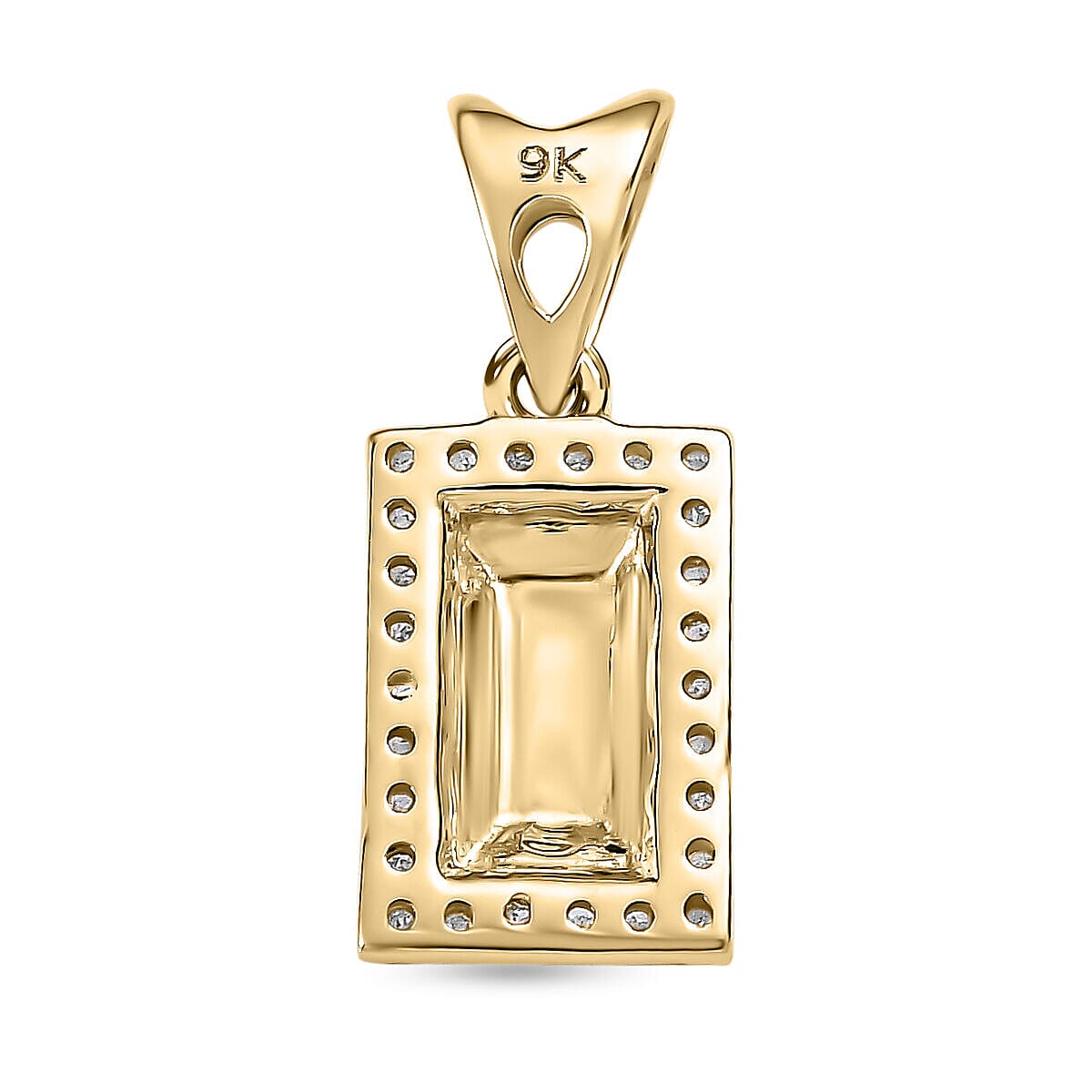 9K Yellow Gold and Diamond (G-H) Ingot Bar Pendant 7379274 4