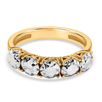 9K Yellow Gold with White Rhodium Overlay Half Eternity Ring, Gold Wt. 3.06 Gms