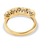 9K Yellow Gold with White Rhodium Overlay Half Eternity Ring, Gold Wt. 3.06 Gms