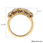 9K Yellow Gold with White Rhodium Overlay Half Eternity Ring, Gold Wt. 3.06 Gms