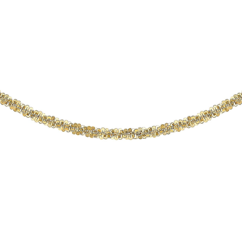 9K Yellow GoldHigh Finish 2.4MM Tocalle Chain 18 Inch, 3.1 grams