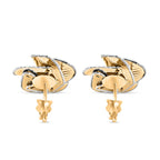 9K Yellow Gold Floral Stud Earrings (with Push Back)
