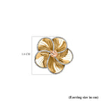 9K Yellow Gold Floral Stud Earrings (with Push Back)