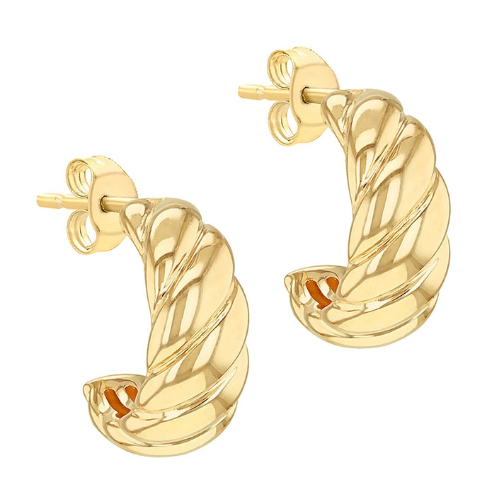9K Yellow Twist Half Hoop Earring 7159889 2